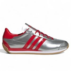 Adidas Country OG Shoes Womens 8.5 Metallic Silver Scarlet Red JP8804